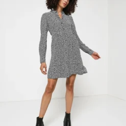 Vila Robe Chemise, Imprimé Fleuri - Noir 7 Vila Robe Chemise, Imprimé Fleuri - Noir -Promos Sublisca Magasin 001004588 001 V4 T4