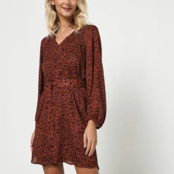 ONE STEP Robe Housse, Emmanchures Ajourées - Marron