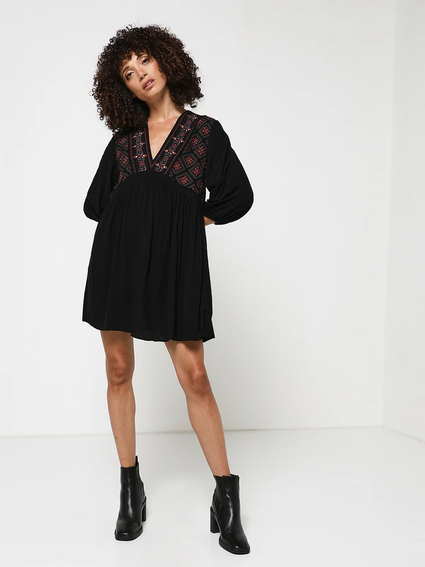 Desigual Robe Babydoll - Noir 3 Desigual Robe Babydoll - Noir – Image 3