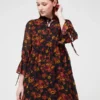 Molly Bracken Robe En Voile Imprimé Fleurs - Noir