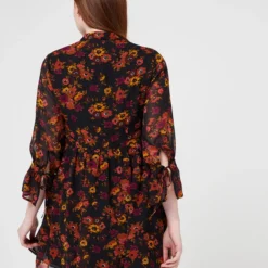 Molly Bracken Robe En Voile Imprimé Fleurs - Noir -Promos Sublisca Magasin 001004609 001 V4 T4