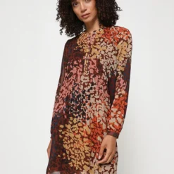 ESPRIT Robe Housse En Voile Imprimé - Marron