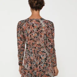 SEE U SOON Robe Babydoll En Voile Fleuri - Orange -Promos Sublisca Magasin 001004637 001 V2 T4