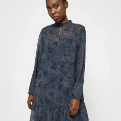 ONE STEP Robe En Voile Imprimé Cachemire - Bleu Canard