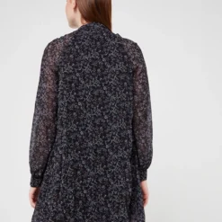 Molly Bracken Robe En Voile Imprimé Et Plissé - Noir -Promos Sublisca Magasin 001004671 001 V2 T4