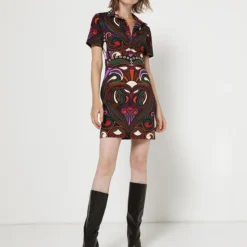 Desigual Robe Imprimée En Tissu Stretch - Noir -Promos Sublisca Magasin 001004673 001 V3 T4