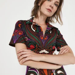 Desigual Robe Imprimée En Tissu Stretch - Noir -Promos Sublisca Magasin 001004673 001 V4 T4