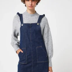 LA PETITE ETOILE Robe Salopette En Jean - Bleu Brut