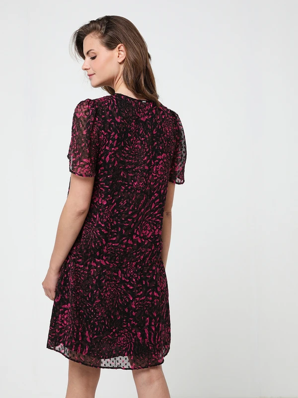 Ikks Robe Taille Basse En Voile Plumetis - Rose Fuchsia 2 Ikks Robe Taille Basse En Voile Plumetis - Rose Fuchsia – Image 2