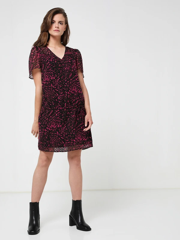 Ikks Robe Taille Basse En Voile Plumetis - Rose Fuchsia 3 Ikks Robe Taille Basse En Voile Plumetis - Rose Fuchsia – Image 3