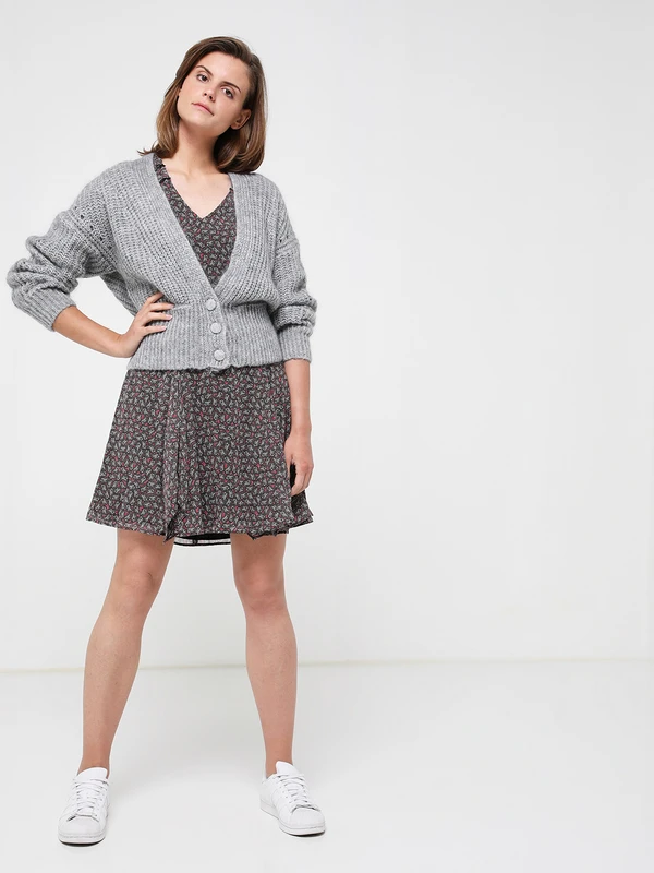 ONE STEP Robe En Voile Imprimé Cachemire - Noir 3 ONE STEP Robe En Voile Imprimé Cachemire - Noir – Image 3