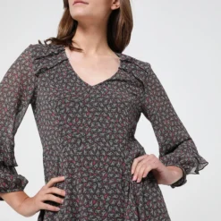 ONE STEP Robe En Voile Imprimé Cachemire - Noir 7 ONE STEP Robe En Voile Imprimé Cachemire - Noir -Promos Sublisca Magasin 001005724 001 V4 T4