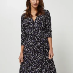 Comma Robe Fluide Inspiration Portefeuille - Noir