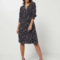 Comma Robe Fluide Inspiration Portefeuille - Noir -Promos Sublisca Magasin 001005999 001 V3 T4