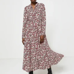 S.Oliver Robe Chemisier En Viscose Imprimée - Rouge 5 S.Oliver Robe Chemisier En Viscose Imprimée - Rouge -Promos Sublisca Magasin 001006002 001 V2 T4