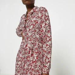 S.Oliver Robe Chemisier En Viscose Imprimée - Rouge 6 S.Oliver Robe Chemisier En Viscose Imprimée - Rouge -Promos Sublisca Magasin 001006002 001 V3 T4