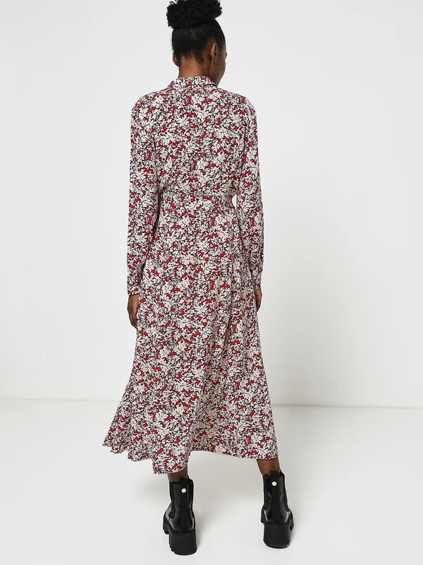 S.Oliver Robe Chemisier En Viscose Imprimée - Rouge 4 S.Oliver Robe Chemisier En Viscose Imprimée - Rouge – Image 4