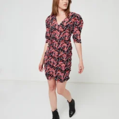 KAPORAL Robe Imprimée Légère - Noir -Promos Sublisca Magasin 001006054 001 V3 T4