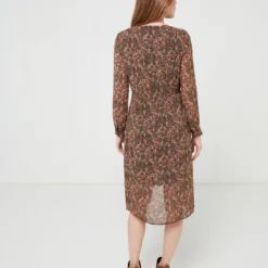 SEE U SOON Robe Cache-cœur En Voile Imprimé - Noir -Promos Sublisca Magasin 001006080 001 V3 T4