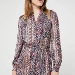 Molly Bracken Robe Imprimé Frise - Blanc -Promos Sublisca Magasin 001006083 001 V2 T4