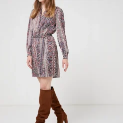 Molly Bracken Robe Imprimé Frise - Blanc -Promos Sublisca Magasin 001006083 001 V3 T4