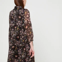 Ikks Robe En Voile Imprimé Fleurs Cachemire - Noir -Promos Sublisca Magasin 001009729 001 V4 T4