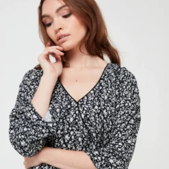 Robe Effet Portefeuille Imprimée - Noir -Promos Sublisca Magasin 001009732 001 V3 T4