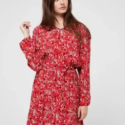 Robe Housse Imprimée - Rouge