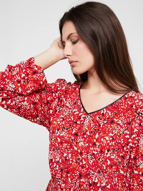 Robe Housse Imprimée - Rouge 2 Robe Housse Imprimée - Rouge – Image 2