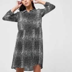 Robe Légère Imprimée - Noir