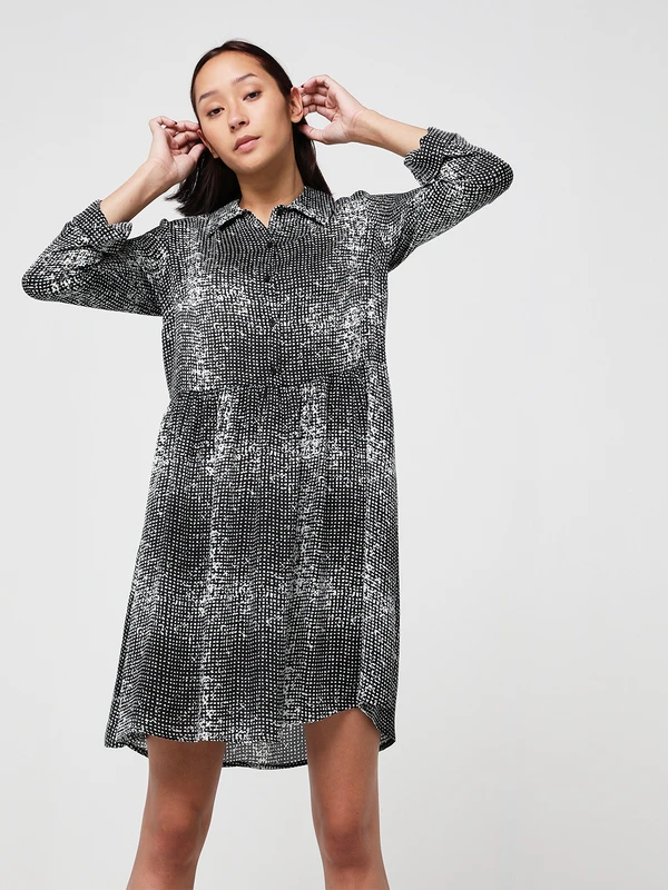 Robe Légère Imprimée - Noir 1 Robe Légère Imprimée - Noir