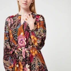 Robe Imprimée Fleurs - Noir -Promos Sublisca Magasin 001009748 001 V2 T4