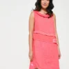 Robe En Lin Uni - Corail