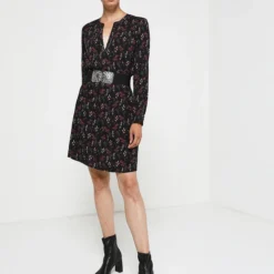 Robe Droite, Encolure V - Noir -Promos Sublisca Magasin 001009780 001 V3 T4