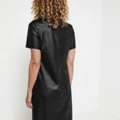 Robe En Suédine Aspect Cuir Craquelé - Noir -Promos Sublisca Magasin 001009786 001 V2 T4