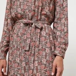 Robe Ceinturée, Emmanchures Volantées - Vert Kaki -Promos Sublisca Magasin 001009788 001 V4 T4