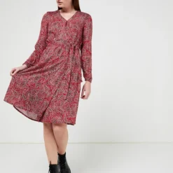 Robe Nouée À La Taille - Rouge -Promos Sublisca Magasin 001009794 001 V3 T4