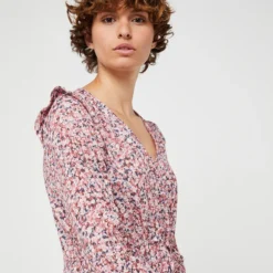 Robe En Crépon Esprit Bohème - Rose -Promos Sublisca Magasin 001009804 001 V2 T4