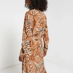 Robe Fluide Imprimée - Marron -Promos Sublisca Magasin 001009820 001 V2 T4