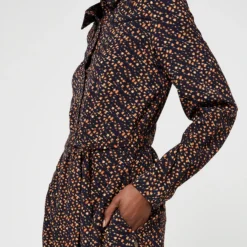 Freeman T. Porter Robe Chemisier Fluide Imprimée - Bleu -Promos Sublisca Magasin 001009827 001 V4 T4