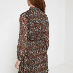 Robe En Voile Fleuri - Noir 5 Robe En Voile Fleuri - Noir -Promos Sublisca Magasin 001009833 001 V2 T4