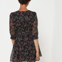 Robe En Voile Style Cache Cœur - Bleu Marine -Promos Sublisca Magasin 001009845 001 V2 T4