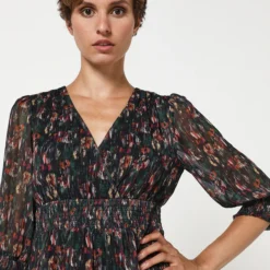 Robe En Voile Style Cache Cœur - Bleu Marine -Promos Sublisca Magasin 001009845 001 V4 T4