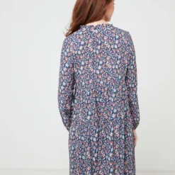 Robe Babydoll Imprimée Fleurs - Bleu Marine -Promos Sublisca Magasin 001009847 001 V2 T4