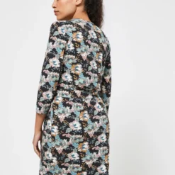 Ikks Robe Cache-cœur En Jersey Fleuri - Noir -Promos Sublisca Magasin 001009854 001 V2 T4