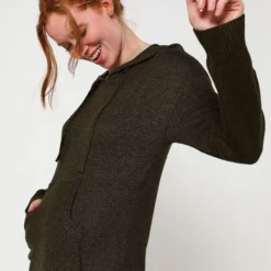 Robe Pull À Capuche - Vert Kaki -Promos Sublisca Magasin 001009868 002 V4 T4