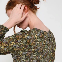 Robe Blousante, Imprimé Floral - Vert Kaki 7 Robe Blousante, Imprimé Floral - Vert Kaki -Promos Sublisca Magasin 001009874 001 V4 T4