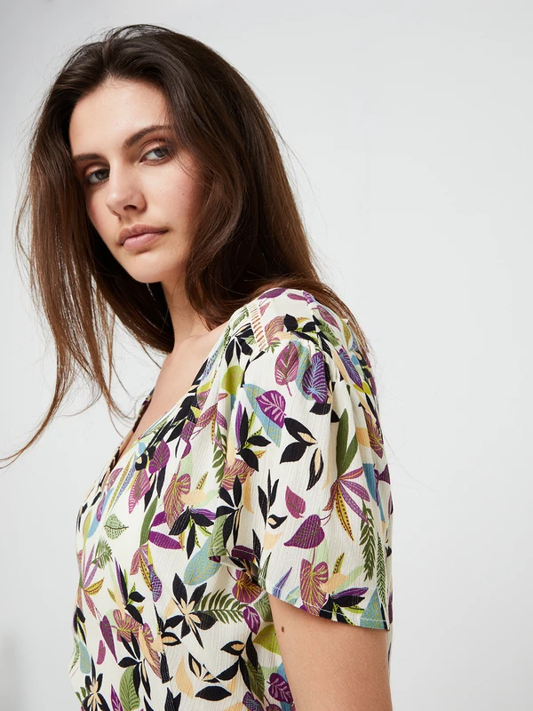 Robe Imprimée - Ecru 2 Robe Imprimée - Ecru – Image 2