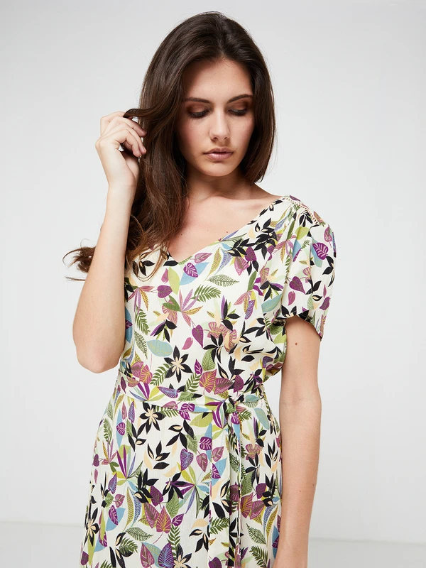 Robe Imprimée - Ecru 4 Robe Imprimée - Ecru – Image 4