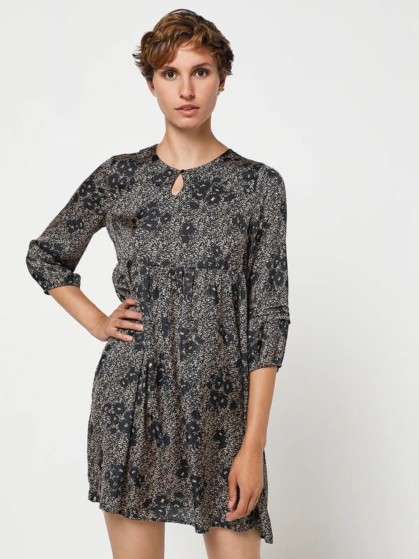 Robe Courte Satinée - Noir 1 Robe Courte Satinée - Noir